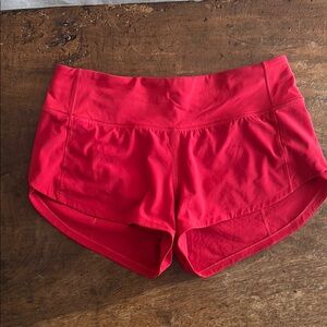 Red lululemon athletic shorts size 2